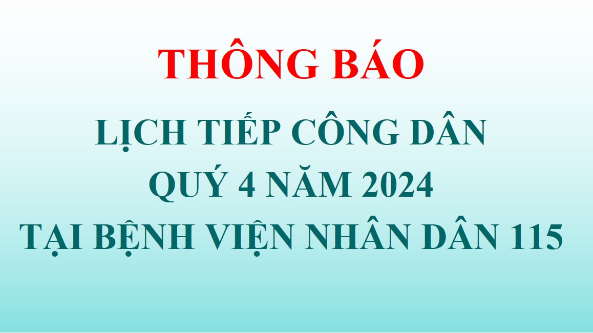 Lịch tiếp Công dân Quý 4 Năm 2024